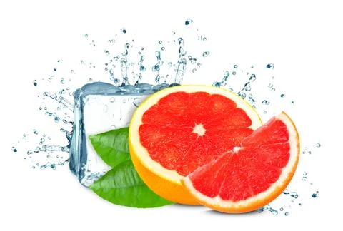 Grapefruit splash water Stock Photos