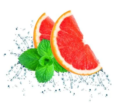 Grapefruit splash water Stock Photos
