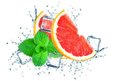 Grapefruit splash water Stock Photos