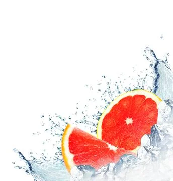 Grapefruit splash water Stock Photos