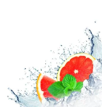 Grapefruit splash water Stock Photos