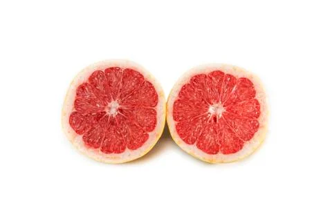 Grapefruit split in two halves Stock Photos