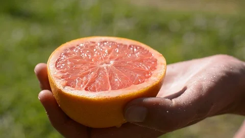 Grapefruit with sugar Stock Footage 96236229