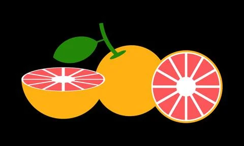 Grapefruit Vector Design And Illustration. Stock Illustration
