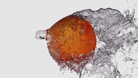 Grapefruit Water Splash on Transparent Background (Super Slow Motion) Stock Footage 145995074