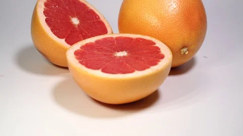 Grapefruit On White Backgroung 库存影片 97290777
