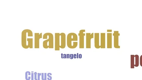 Grapefruit Word Cloud Animated Isolated On White Video stock 107239450