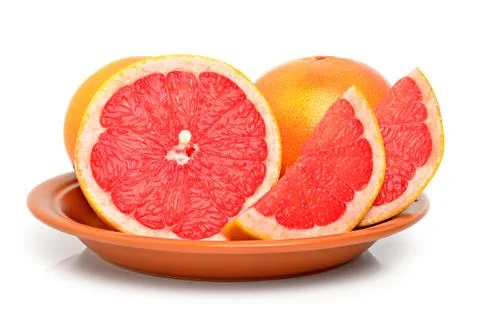 Grapefruits on a plate Stock Photos