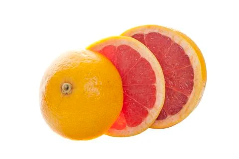 Grapefruits on white background Stock Photos