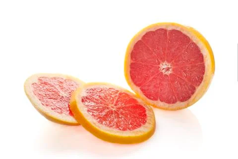 Grapefruits on white background Stock Photos