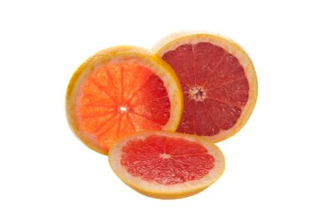 Grapefruits on white background Stock Photos