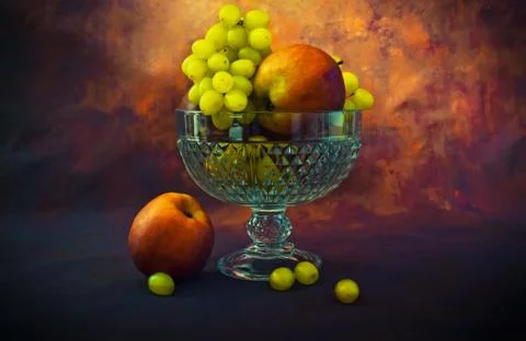 Grapes and apples Stock Photos