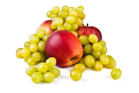 Grapes and apples Stock Photos