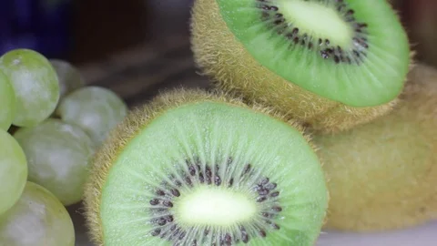 Grapes and kiwi Stock Footage 81032786