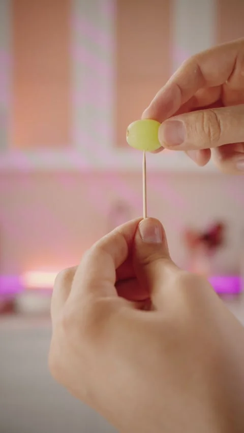 Grapes are planted on a stick Video stock 281443472
