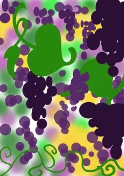 Grapes Autumn Fall Ilustração Stock