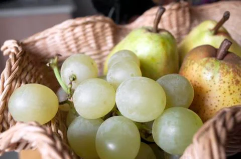 Grapes in a basket Stock Photos