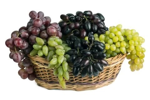 Grapes in basket Stock Photos