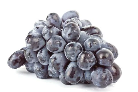Grapes black on white Stock Photos
