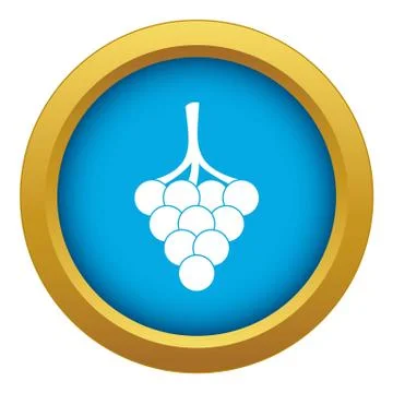 Grapes on the branch icon blue vector isolated Stock Illustration
