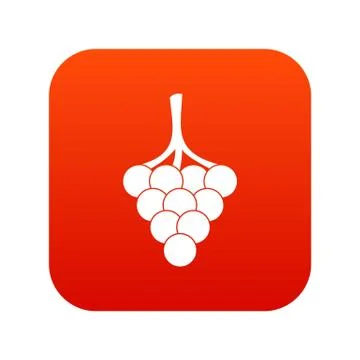 Grapes on the branch icon digital red Stock Illustration