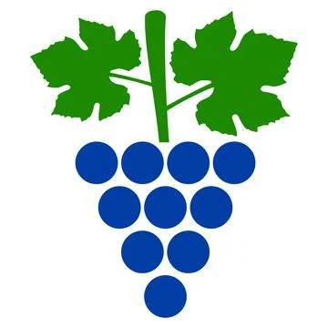 Grapes Bunch Flat Icon Image Stock Illustration