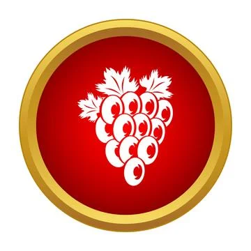 Grapes cluster icon symbolizing wine and agriculture Stock Illustration
