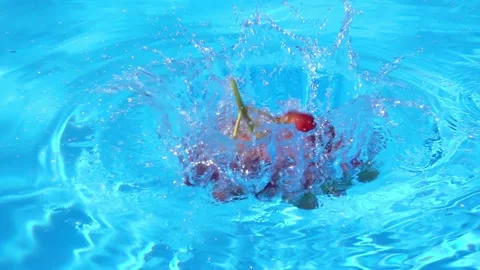 Grapes fall into the water 스톡 동영상 146627229