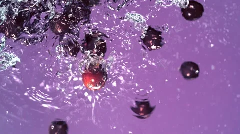 Grapes falling in water, Slow Motion Stock Footage 12159492