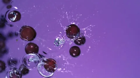 Grapes falling in water, Slow Motion Stock Footage 12161226