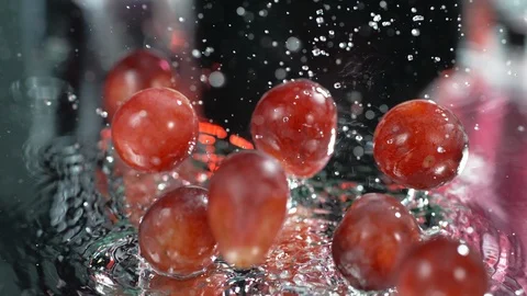 Grapes Flying In Slow Motion, Shot With Phantom Flex 4K At 1000 Frames Per Stock Footage 113192293