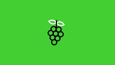 Grapes fruit animated icon on green screen background Stock Footage 314731594