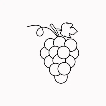 Grapes fruit icon vector illustration. Grapes icon outline Stock Illustration
