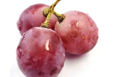 Grapes fruit, Macro Shot grapes fruit, Red grapes white background Video stock 294704269