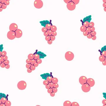 Grapes Fruit Pattern Vector Illustration Stock Illustration