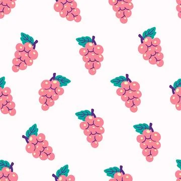 Grapes Fruit Pattern Vector Illustration Stock Illustration