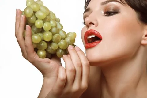 Grapes in hands Foto stock