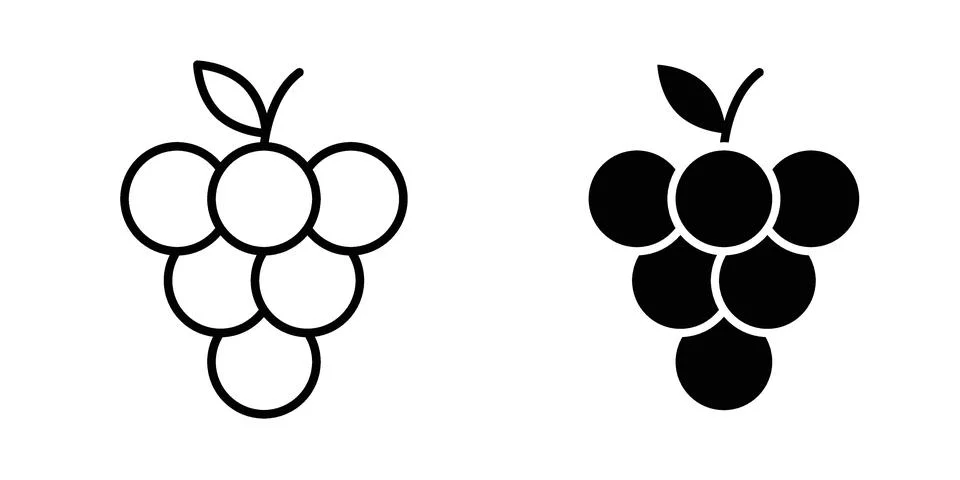 Grapes icon for design projects and web UI Stock Illustration