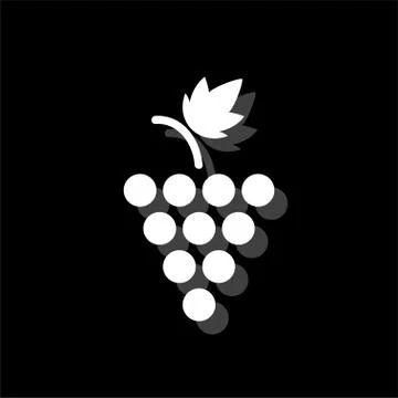 Grapes icon flat Illustrazione stock