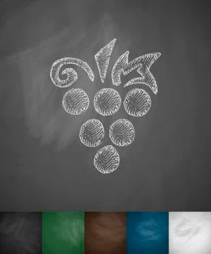 Grapes icon. Hand drawn vector illustration 스톡 일러스트
