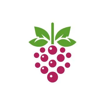 Grapes icon logo design template isolated illustration Stock Illustration