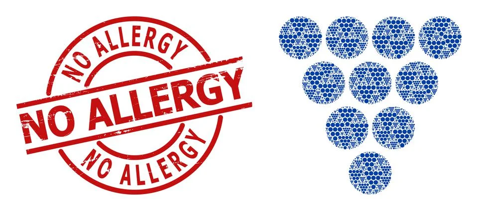 Grapes Icon Recursive Composition and Distress No Allergy Seal 库存插图
