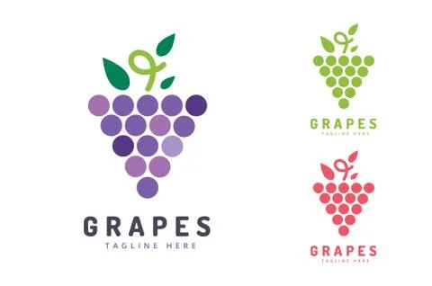 Grapes isolated logo icon Stock Illustration