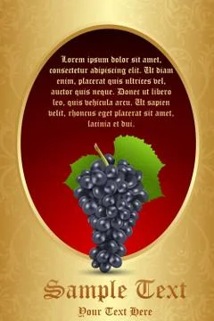 Grapes with leaf Illustrazione stock