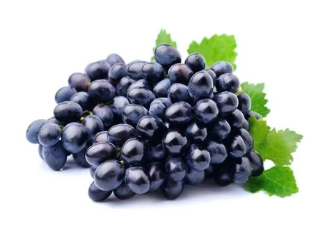 Grapes with leafs isolated Stock Photos