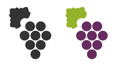 Grapes line icons showcasing different colors and shapes for design use Stock Illustration