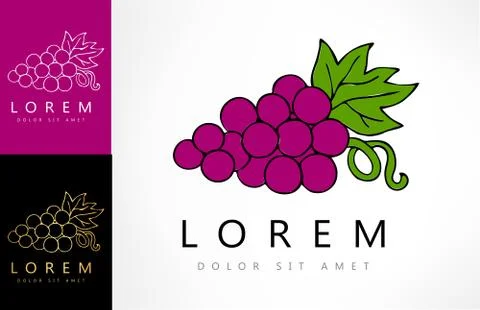Grapes logo Stock Illustration