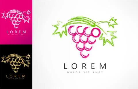 Grapes logo Stock Illustration