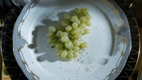 Grapes on a nice plate Stock Footage 126369779