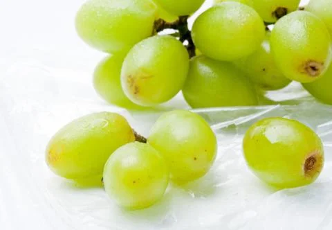 Grapes on a Plastic Bag Stock Photos